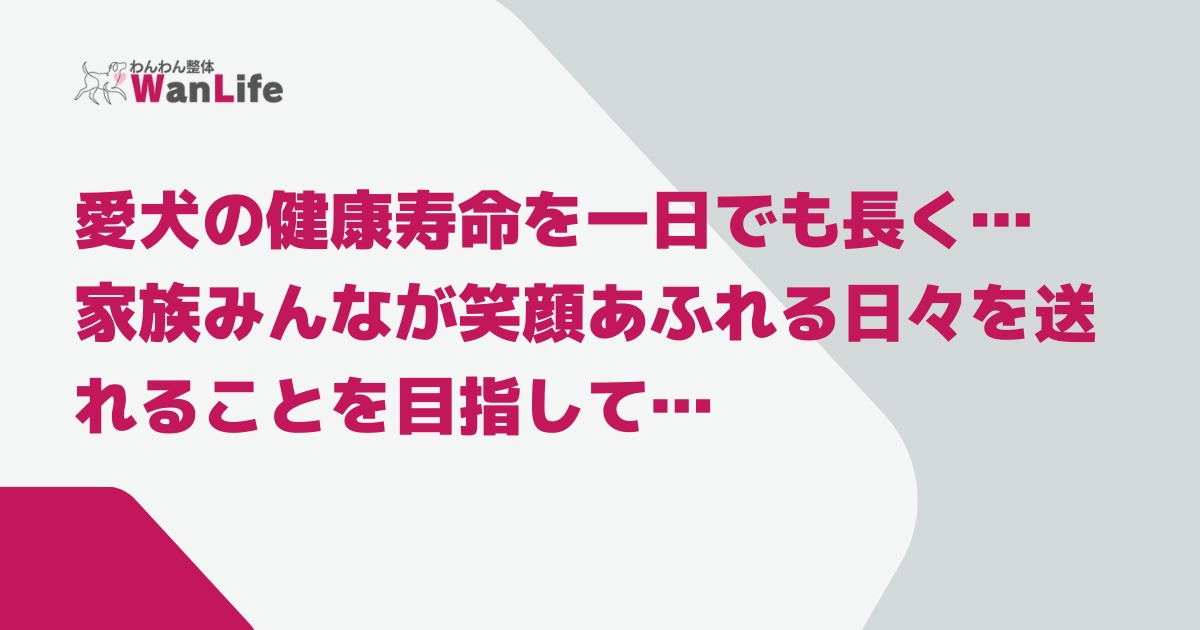 WanLife基本理念｜愛犬の健康寿命を一日でも長く…家族みんなが笑顔あふれる日々を送れることを目指して…