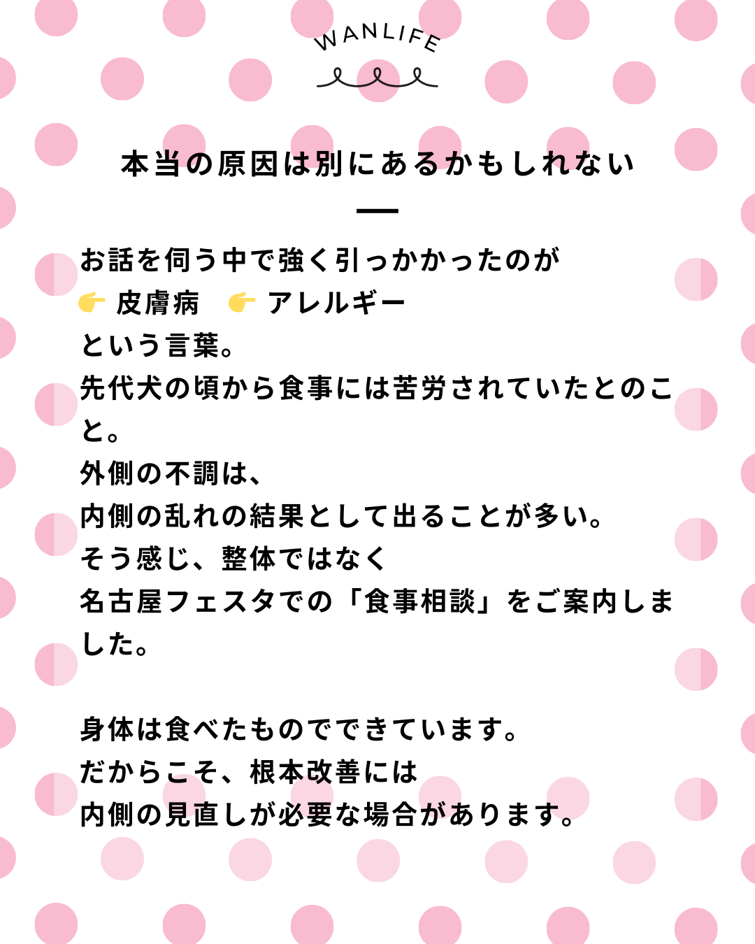 わんわん整体WanLife｜愛知・岐阜の犬の整体・メディセル筋膜リリース・オベロンアニマルスキャン・ネオヒーラー・温灸・食事療法｜