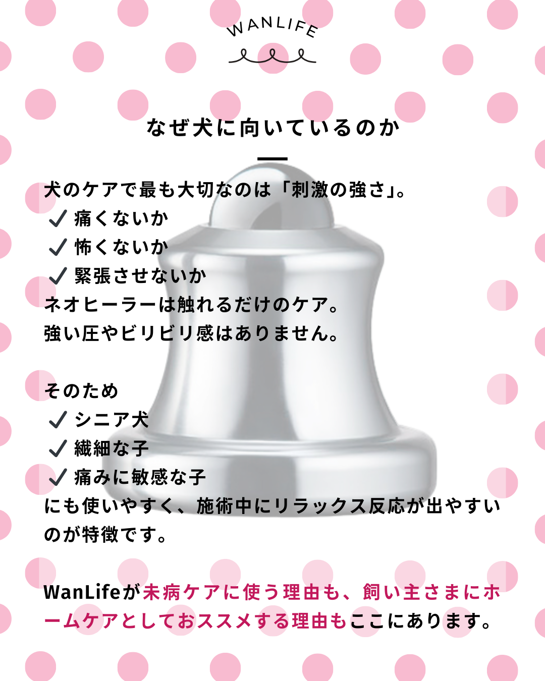 わんわん整体WanLife｜愛知・岐阜の犬の整体・メディセル筋膜リリース・オベロンアニマルスキャン・ネオヒーラー・歩けるくん・温灸・食事療法｜
