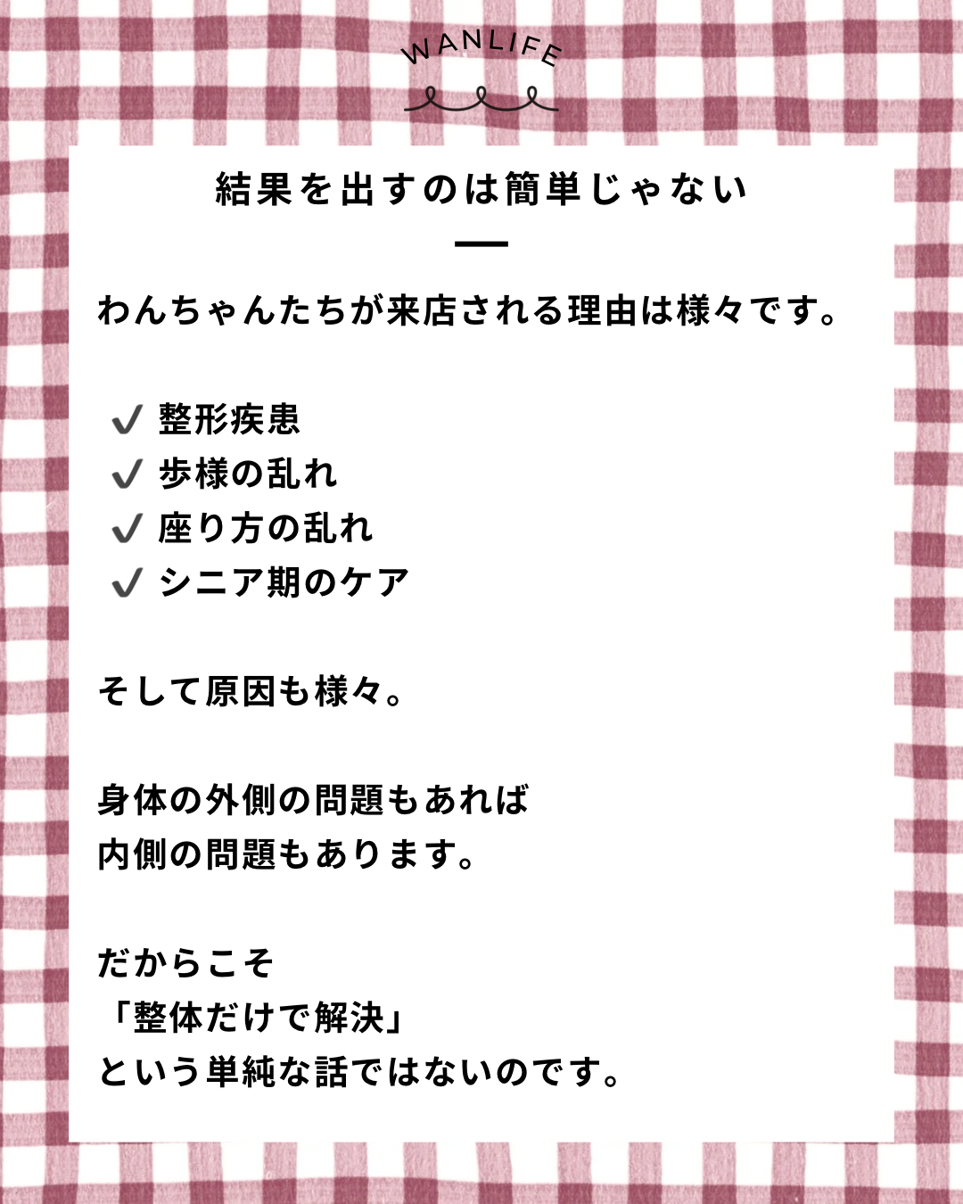 名古屋市・尾張旭市・長久手市・春日井市から来店多数の犬の整体WanLife
